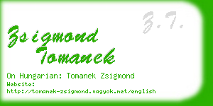 zsigmond tomanek business card